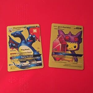 2 Gold Pokemon Cards